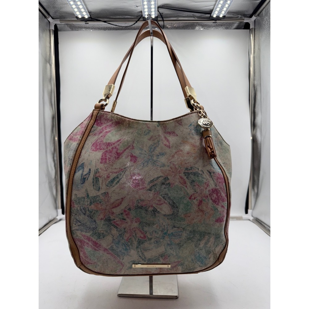 BRAHMIN Bristol Hemingway Floral Leather Hobo Bag NWT Retired Limited Edition